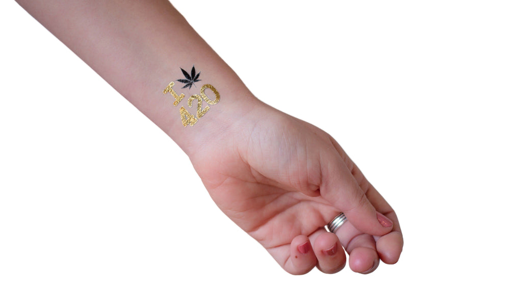 Cannabis Metallic Temporary Tattoos